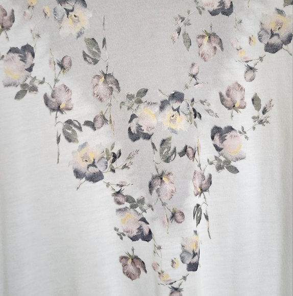 All Saints Cream Embellished Short Sleeve Relaxed Blouse Size S - Picture 11 of 14